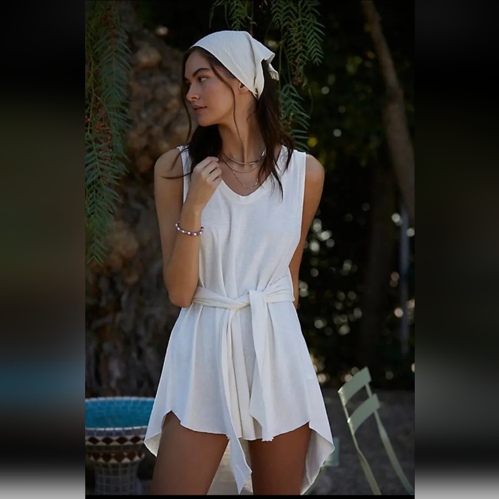 NWT FP Beach Breezy Tunic Tie Waist in Ivory size S